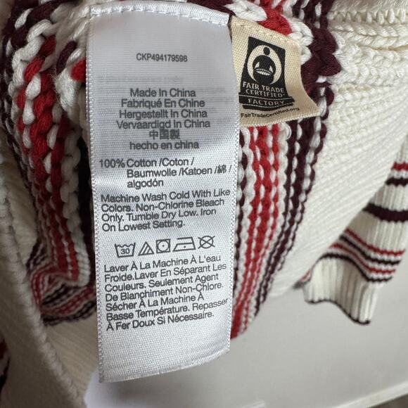 Madewell Ribbed Cotton Turtleneck Sweater Womens M Cabertnet Stripe Long Sleeve - Picture 8 of 9